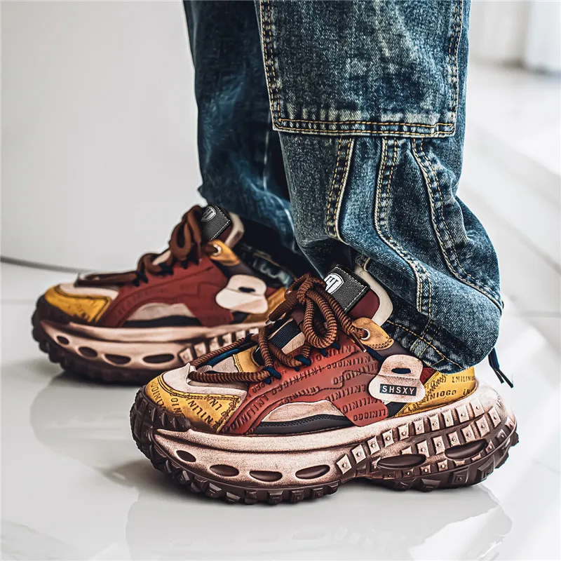 HACKBUTEER Low Top Chunky Sneakers Men's Box Included-17