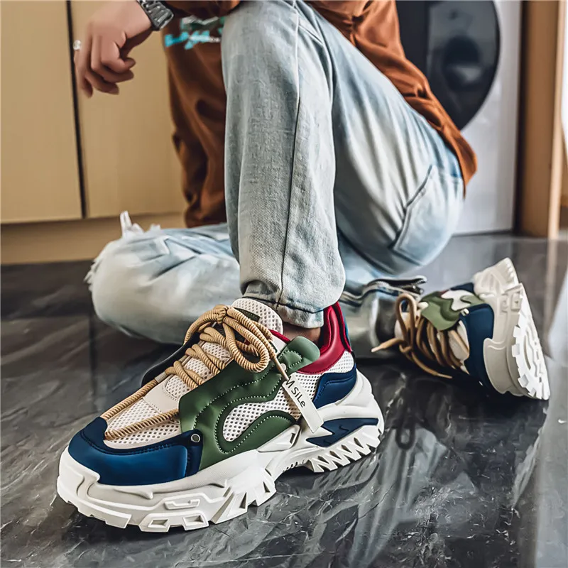 HACKBUTEER Low Top Chunky Sneakers Men's Box Included-11