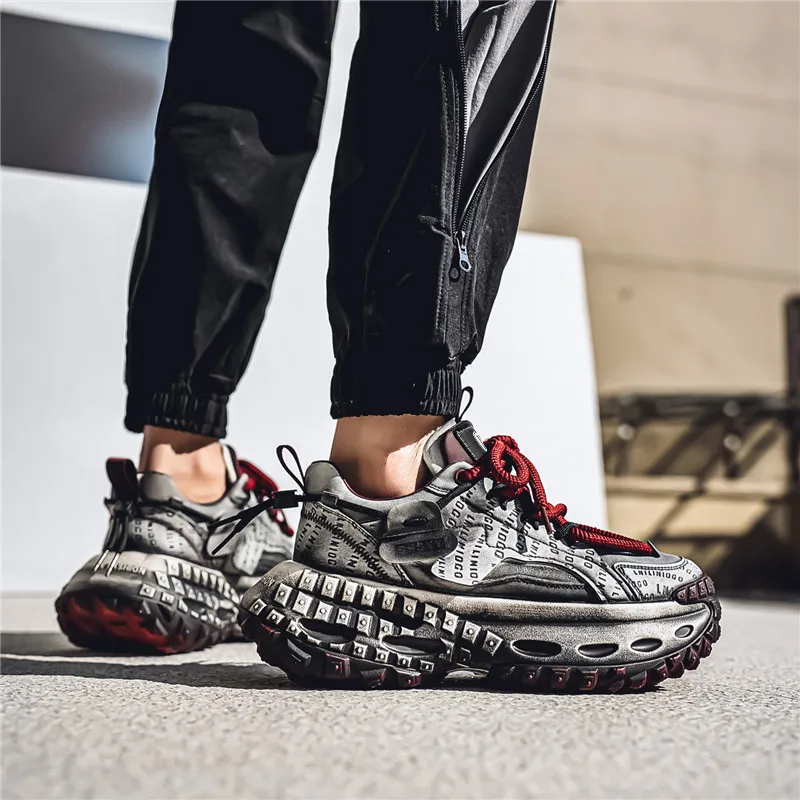 HACKBUTEER Low Top Chunky Sneakers Men's Box Included-10