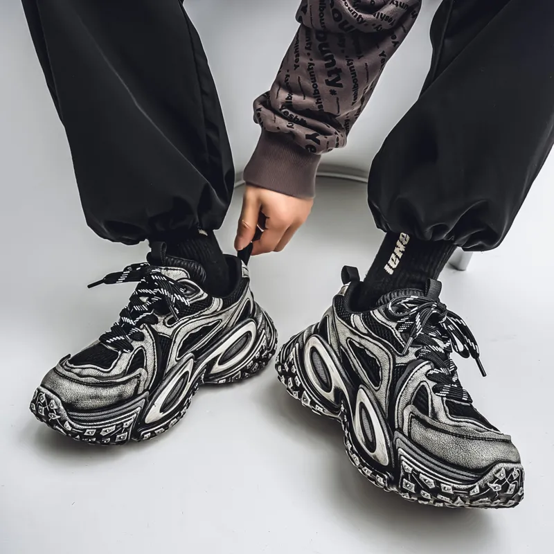 HACKBUTEER Low Top Chunky Sneakers Men's Box Included-4