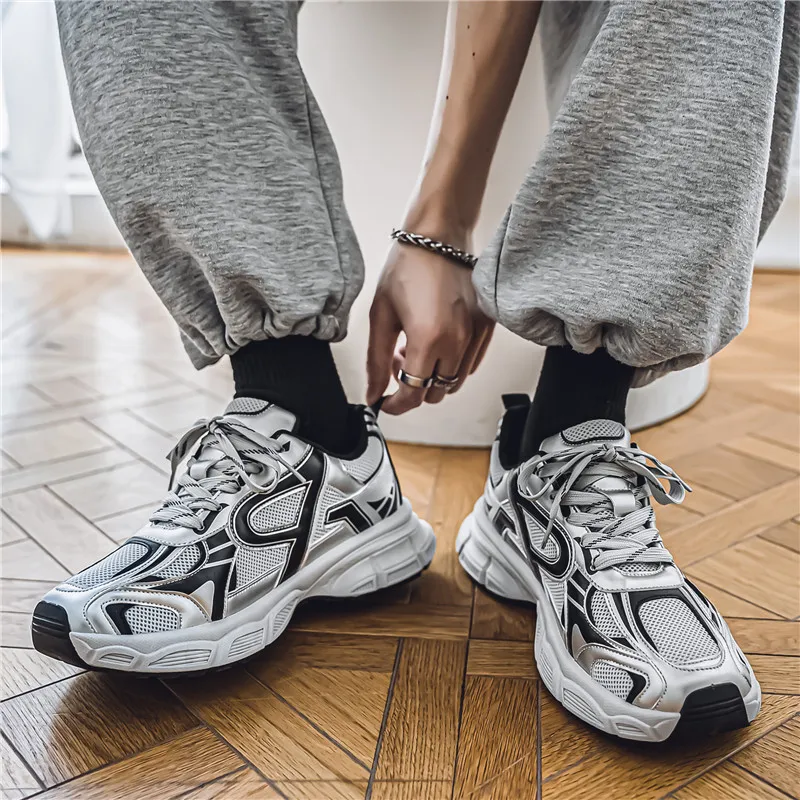 HACKBUTEER Low Top Chunky Sneakers Men's Box Included-16