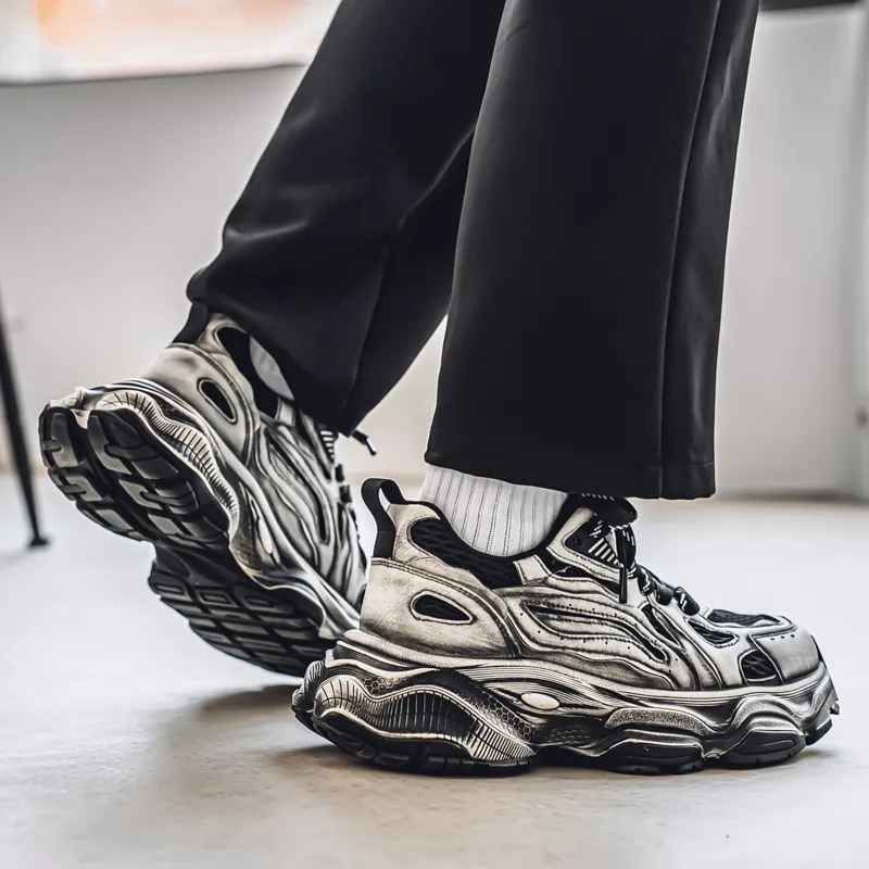 HACKBUTEER Low Top Chunky Sneakers Men's Box Included-9
