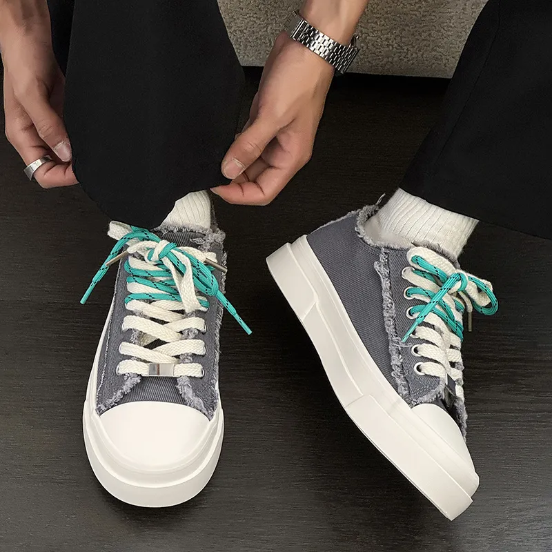 HACKBUTEER Low Top Canvas Shoes Men's Box Included-3