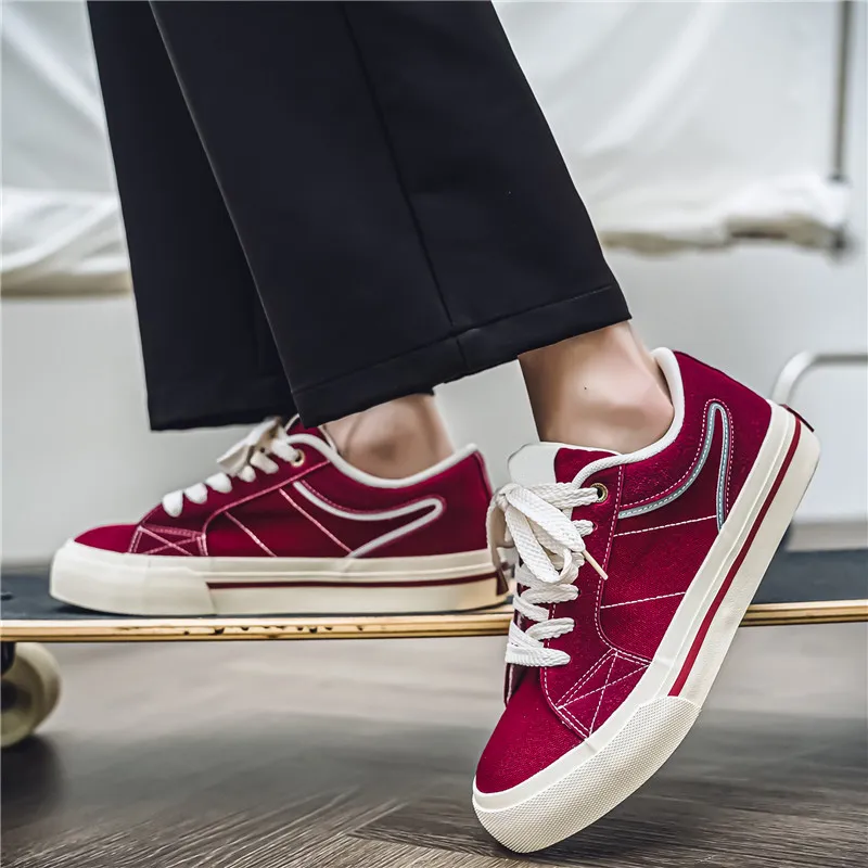 HACKBUTEER Low Top Canvas Shoes Men's-4
