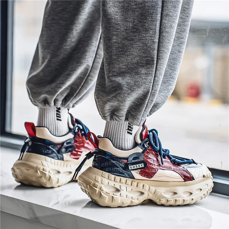 HACKBUTEER Low Top Chunky Sneakers Men's Box-4