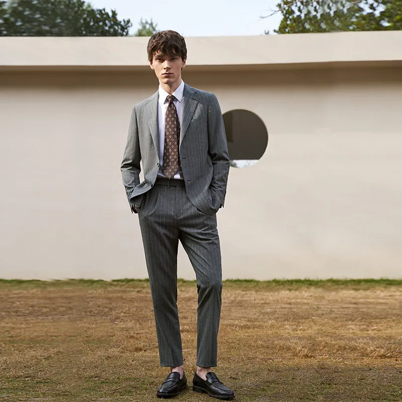 G·Mons Suit Trouser Men's Gray Stripes-3