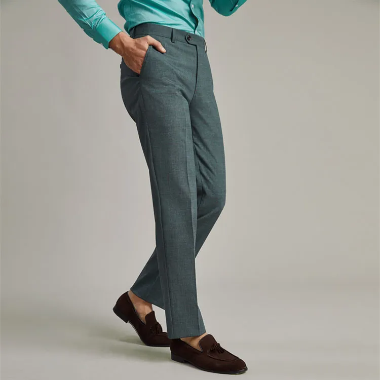 G· Mons Casual Pants Men Gray Green Plaid-3