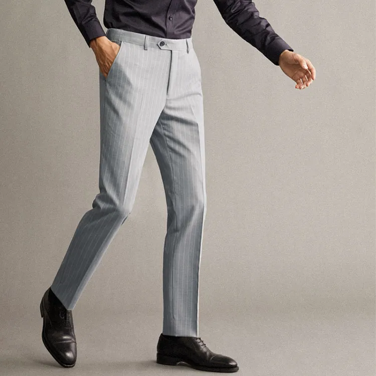 G· Mons Casual Pants Men Gray Stripes-4