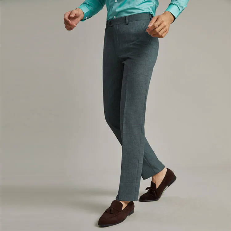 G· Mons Casual Pants Men Gray Green Plaid-2