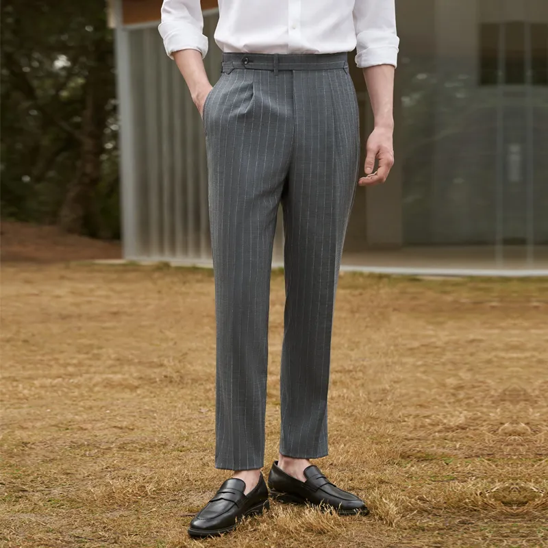 G·Mons Suit Trouser Men's Gray Stripes-5