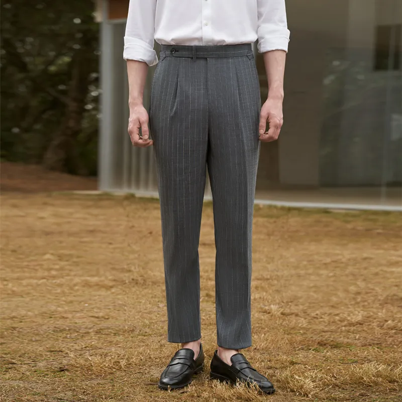 G·Mons Suit Trouser Men's Gray Stripes-4