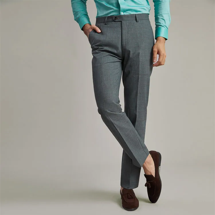 G· Mons Casual Pants Men Gray Green Plaid-4