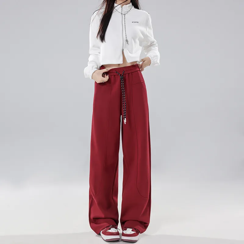 Wen Shan Casual Pants Women's Red-2