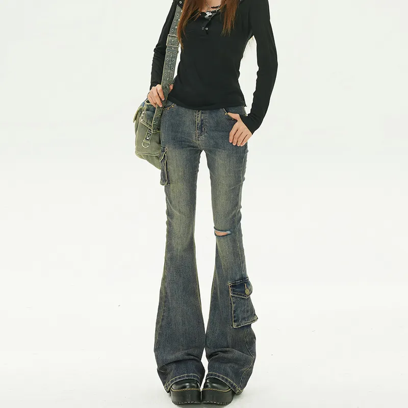 Wen Shan Jeans Women's Vintage Blue-3