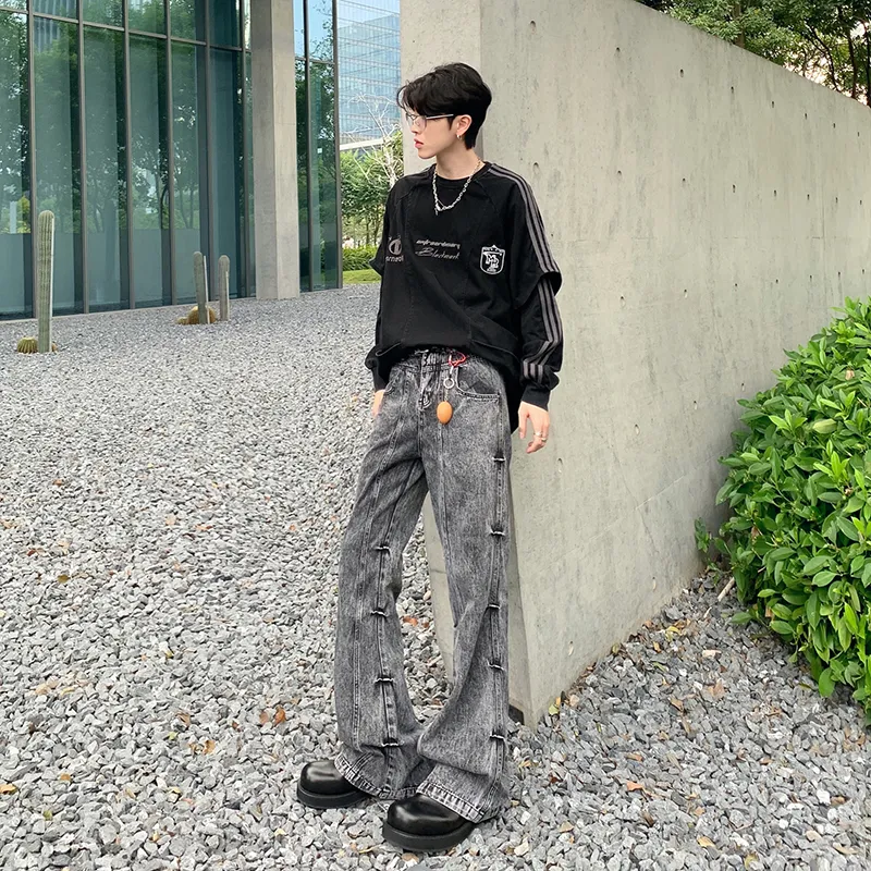 Wen Shan Jeans Unisex Black Gray-4