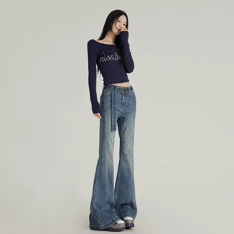 Wen Shan Jeans Women's Vintage Blue-8