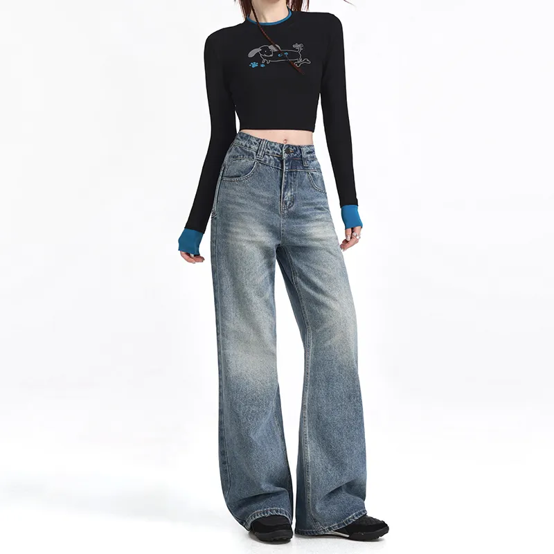 Wen Shan Jeans Women's Vintage Blue-7