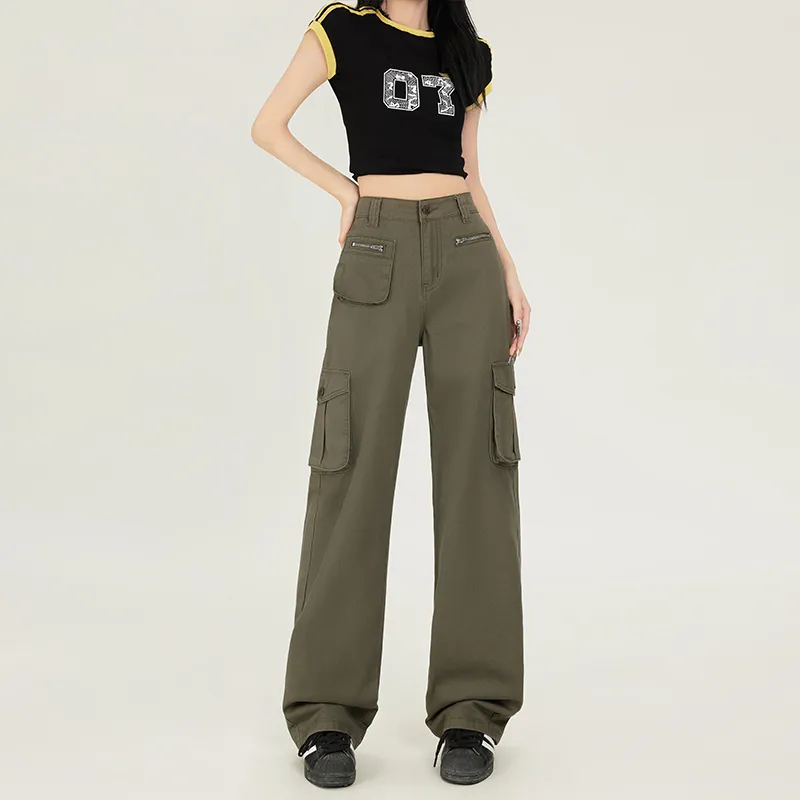 Wen Shan Cargo Pants Women's Army Green-2