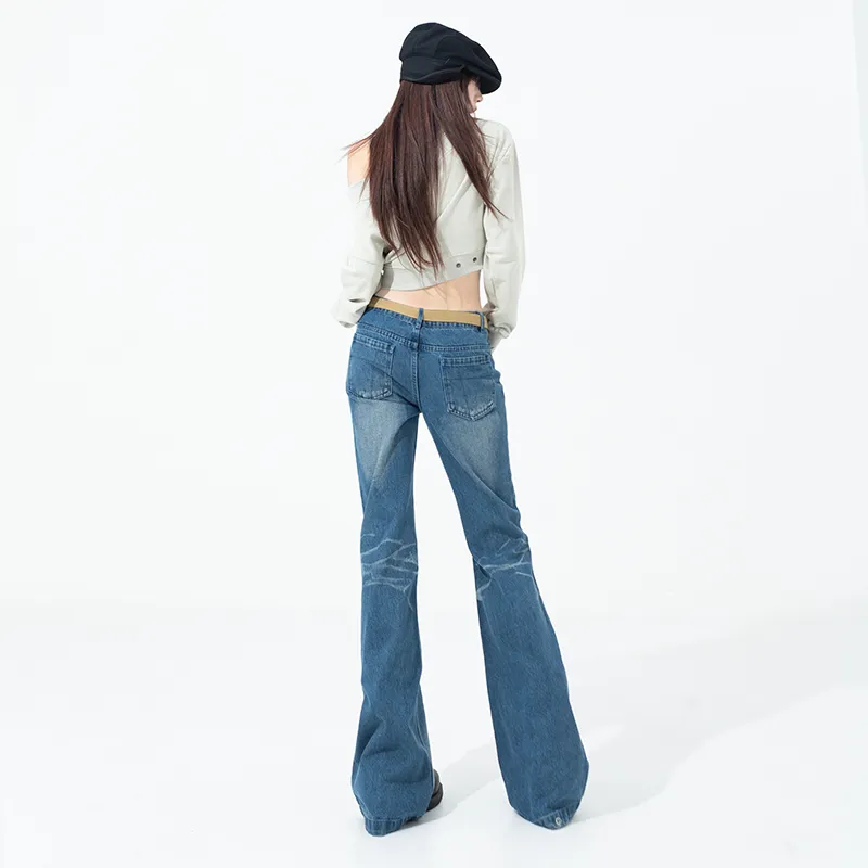 Wen Shan Jeans Women's Cracked Ice Blue-6