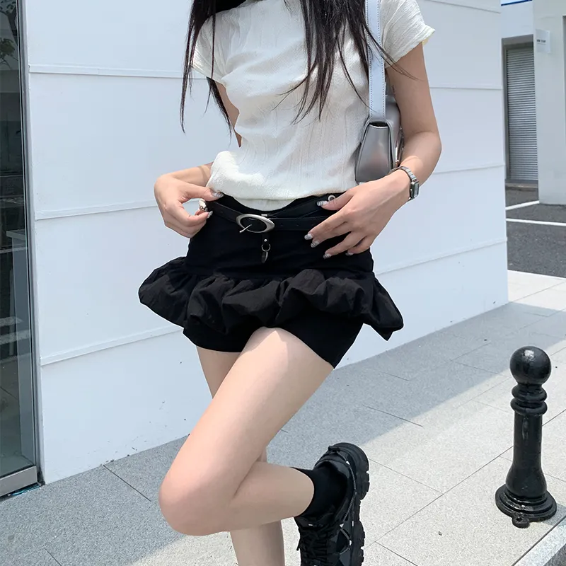 Wen Shan Casual Short Skirts Women's Classic Black-5