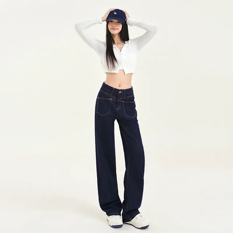 Wen Shan Jeans Women's Dark Blue-6