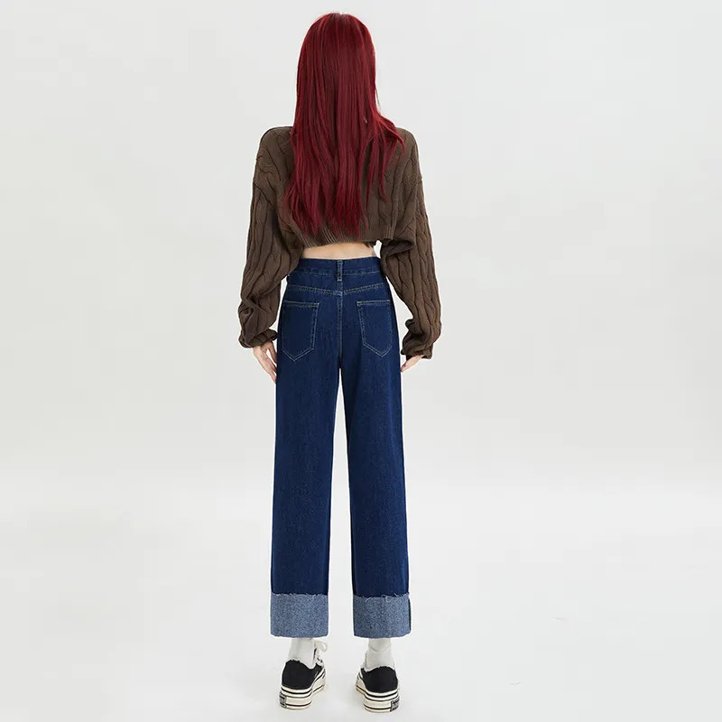 Wen Shan Jeans Women's Dark Blue-2