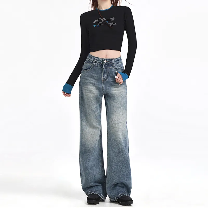 Wen Shan Jeans Women's Vintage Blue-11