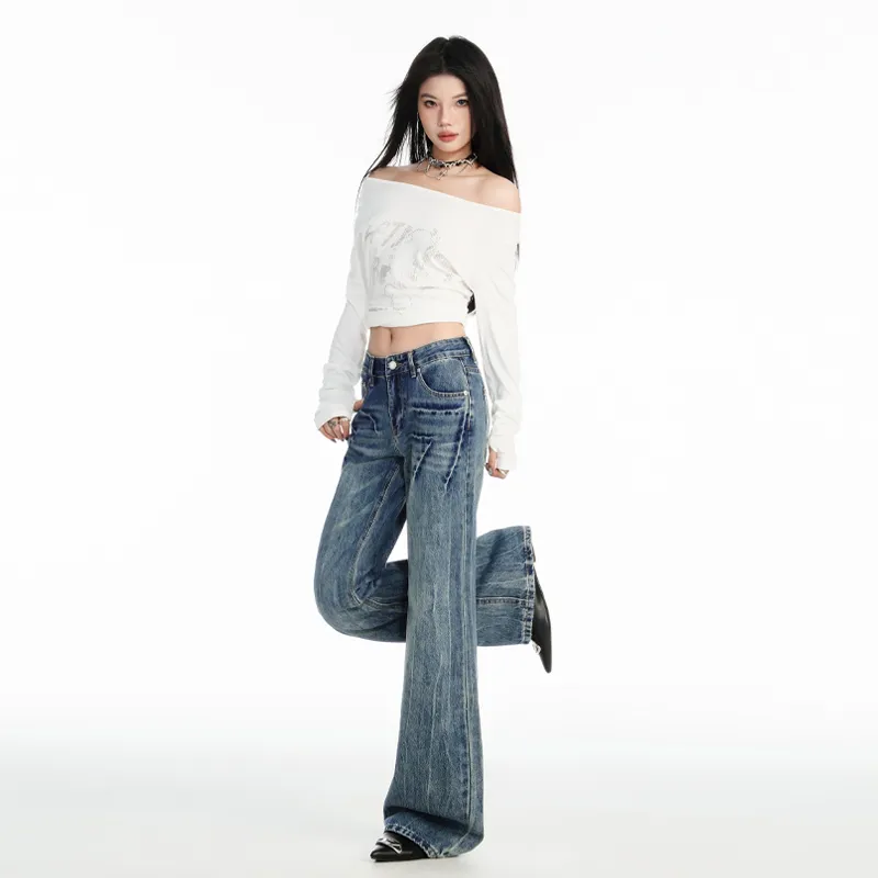Wen Shan Jeans Women's Vintage Blue-2