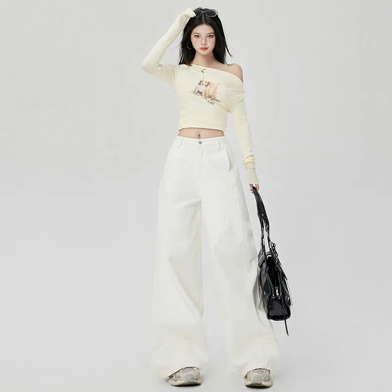Wen Shan Casual Pants Women's White-2