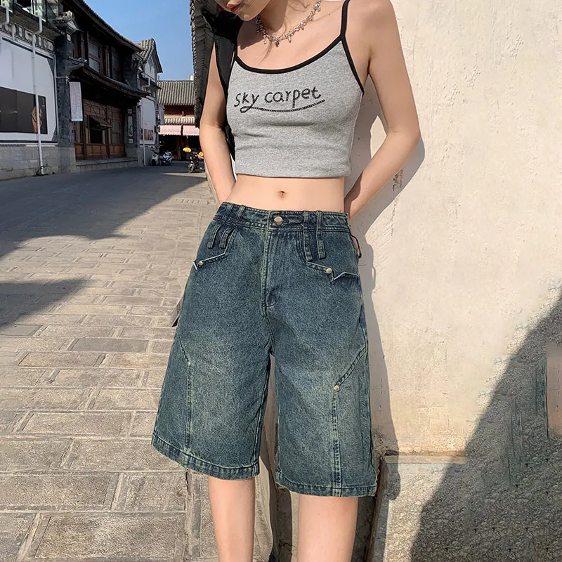 Wen Shan Denim Shorts Women's Vintage-3