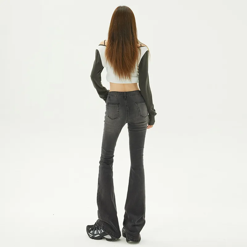 Wen Shan Jeans Women's Black Gray-10