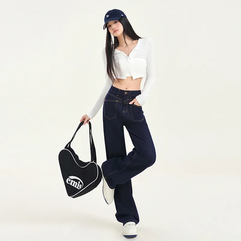 Wen Shan Jeans Women's Dark Blue-2