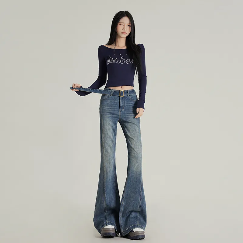 Wen Shan Jeans Women's Vintage Blue-2