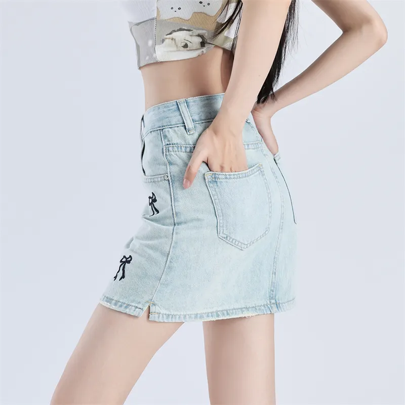 Wen Shan Denim Short Skirts Women's-11