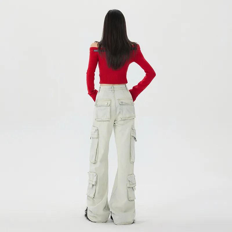 Wen Shan Jeans Unisex Washed White-10