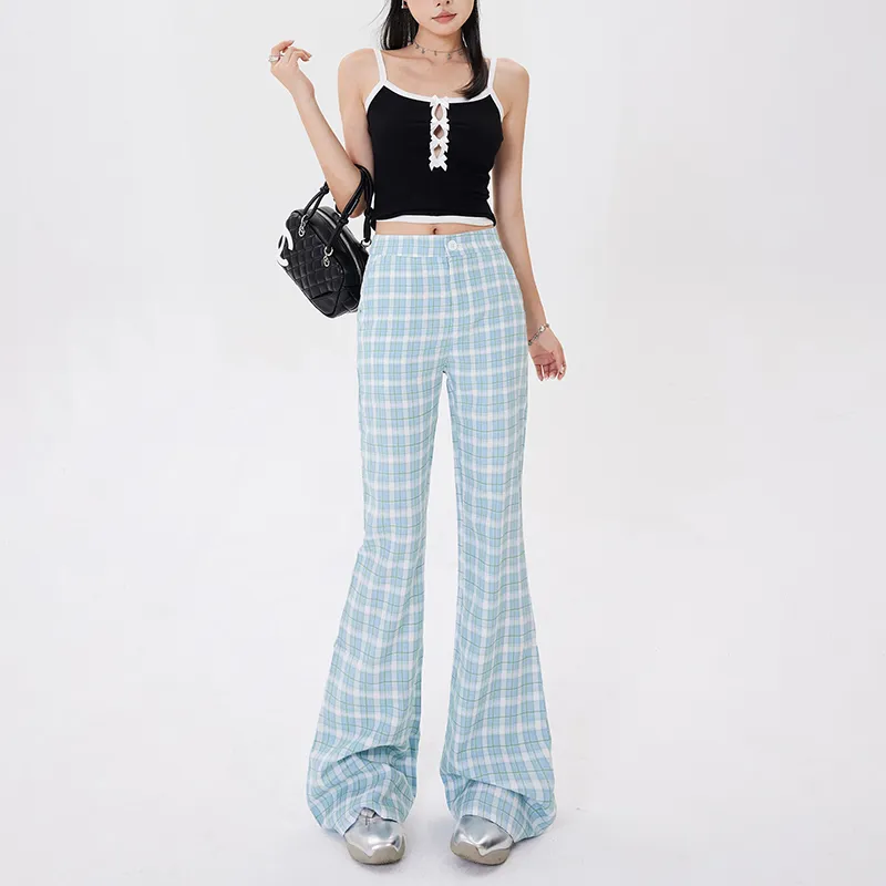 Wen Shan Casual Pants Women's Light Blue-8