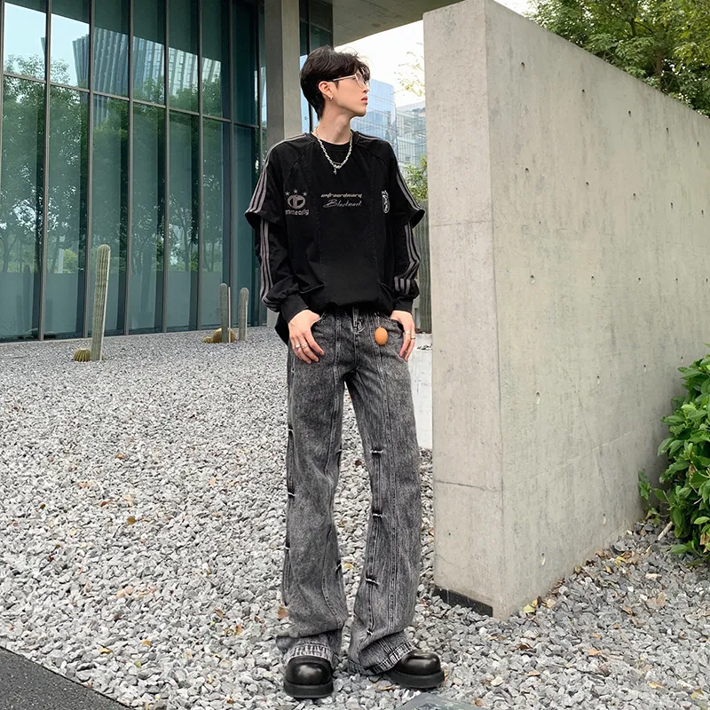 Wen Shan Jeans Unisex Black Gray-3