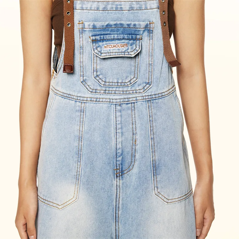 Wen Shan Overalls Women's Cyan Cloud Blue-3