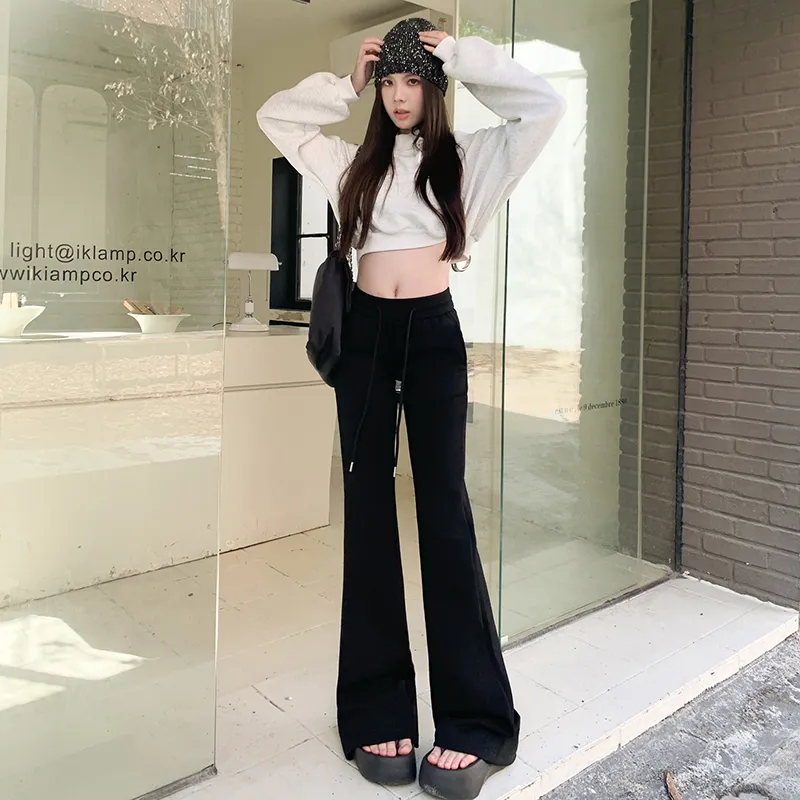 Wen Shan Casual Pants Women's Black-3