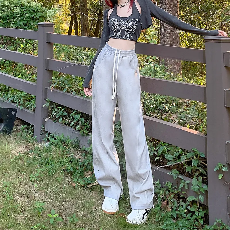 Wen Shan Casual Pants Women's Gray-9
