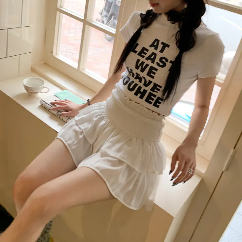 Wen Shan Casual Short Skirts Women's White-4