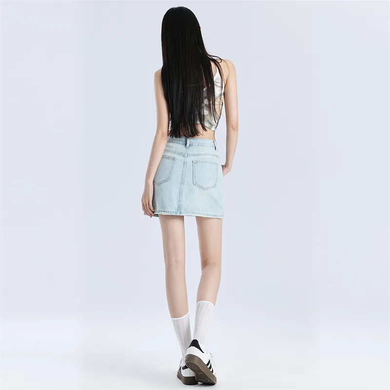 Wen Shan Denim Short Skirts Women's-12
