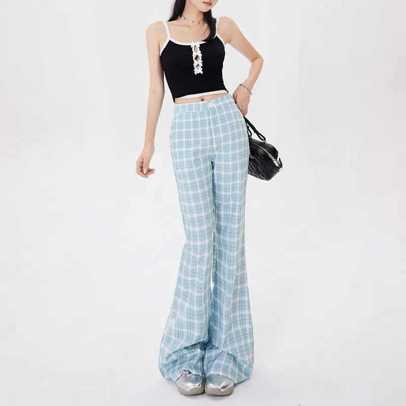 Wen Shan Casual Pants Women's Light Blue-11