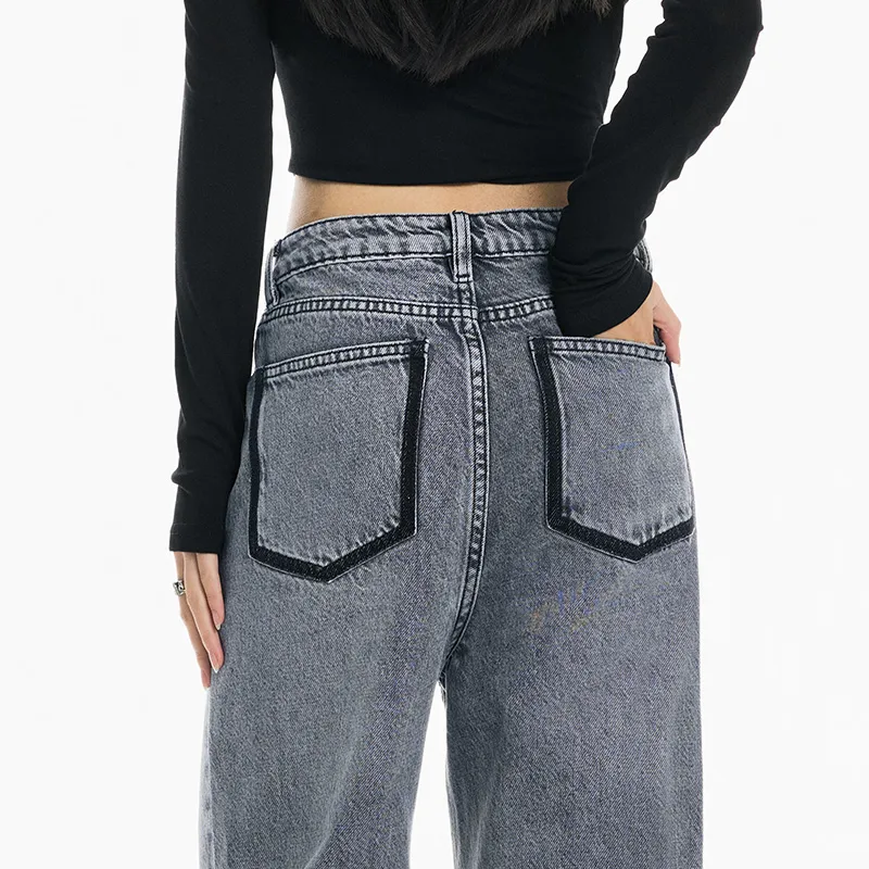 Wen Shan Jeans Women's Gray Pants-4