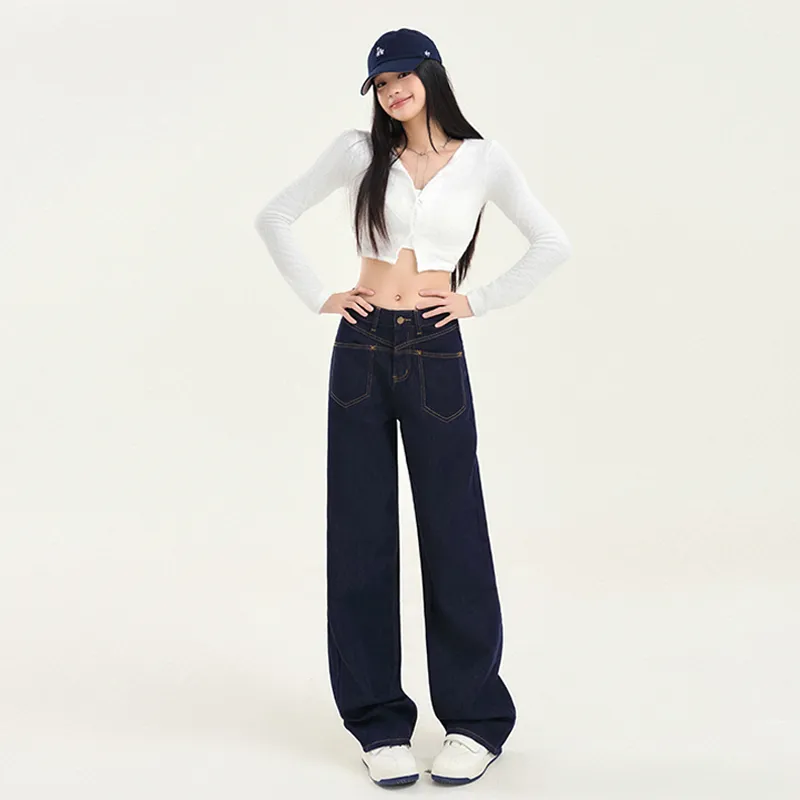 Wen Shan Jeans Women's Dark Blue-1