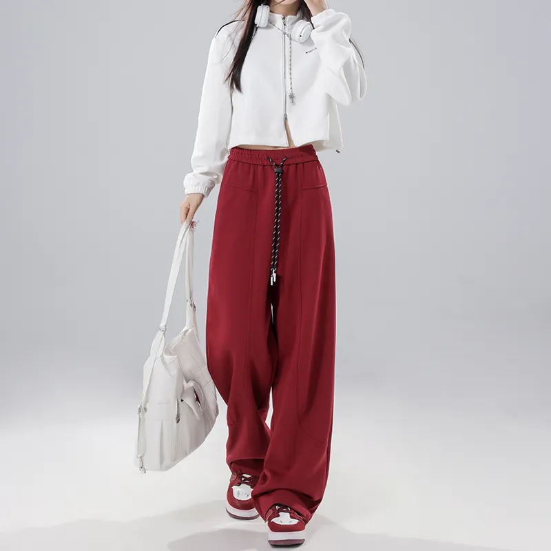 Wen Shan Casual Pants Women's Red-4