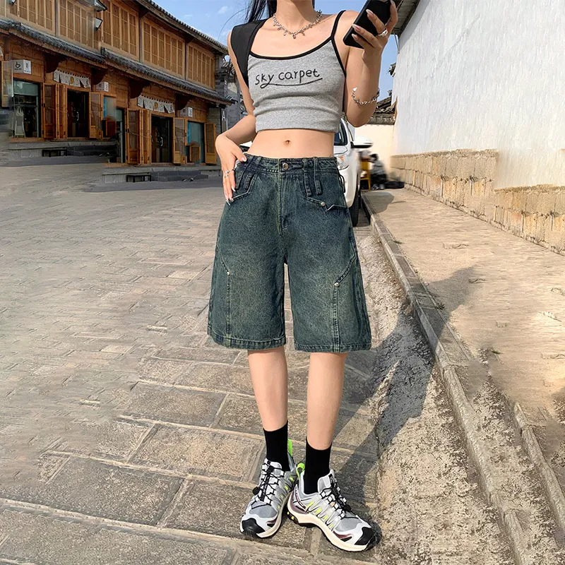 Wen Shan Denim Shorts Women's Vintage-2