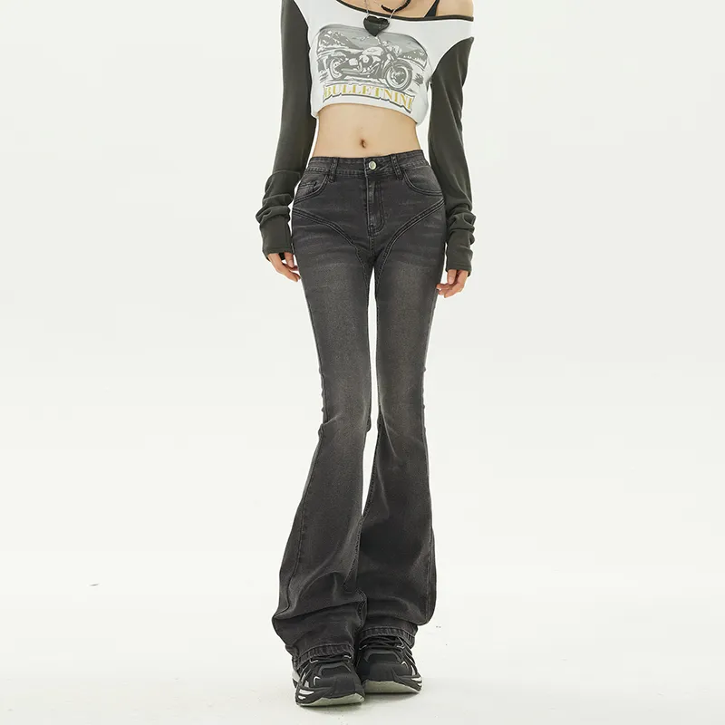 Wen Shan Jeans Women's Black Gray-9