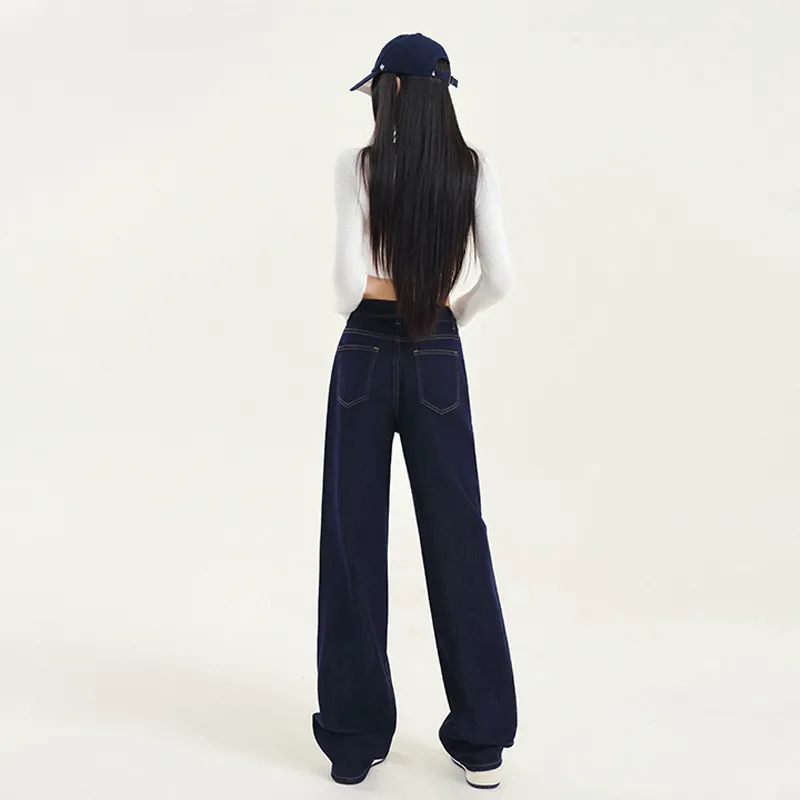 Wen Shan Jeans Women's Dark Blue-3