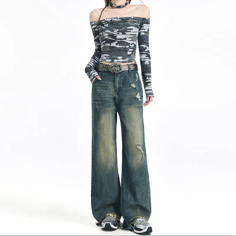 Wen Shan Jeans Women's Vintage Blue-3